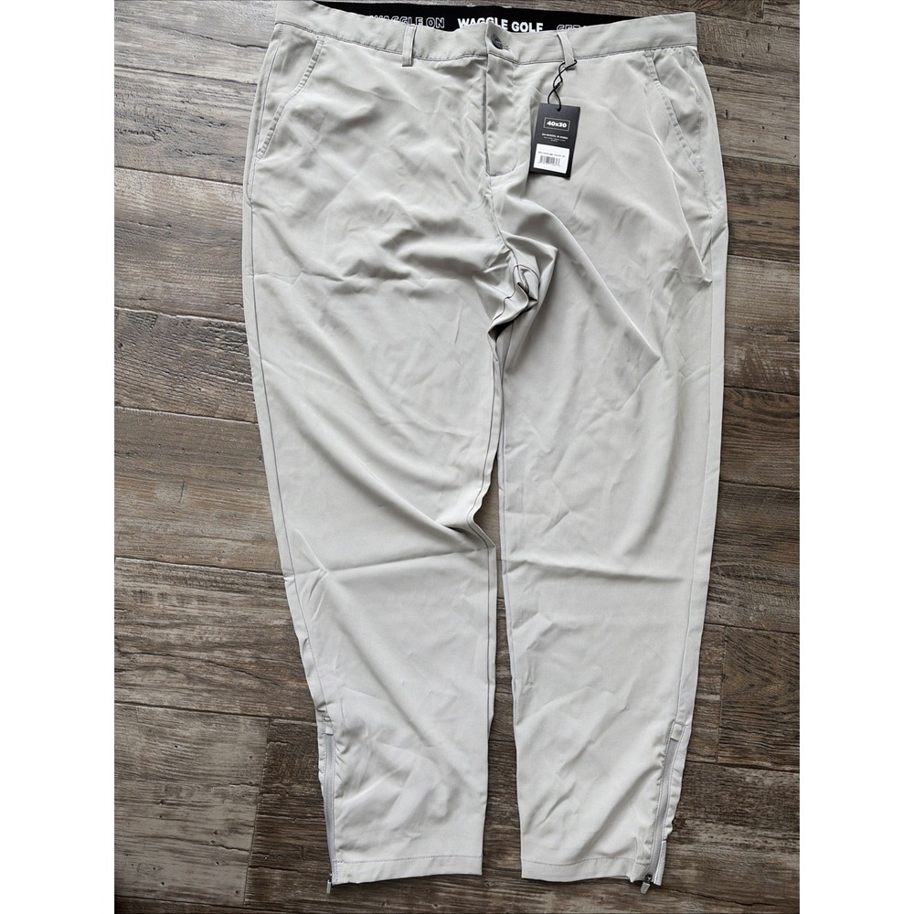 NWT Waggle Greenside Jogger Gray Golf‎ Pants Mens Size 40 x 30 Grey Ankle-Zip
